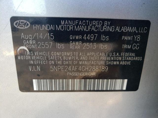 Photo 9 VIN: 5NPE24AF4GH288189 - HYUNDAI SONATA SE 