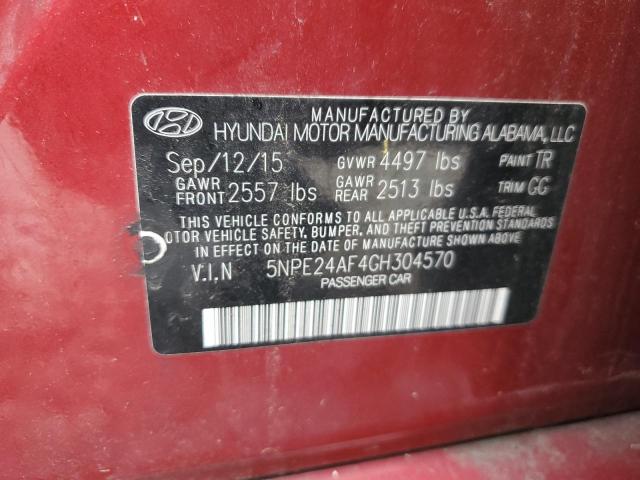 Photo 11 VIN: 5NPE24AF4GH304570 - HYUNDAI SONATA SE 