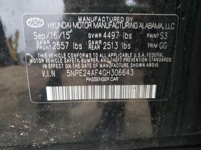 Photo 9 VIN: 5NPE24AF4GH306643 - HYUNDAI SONATA SE 