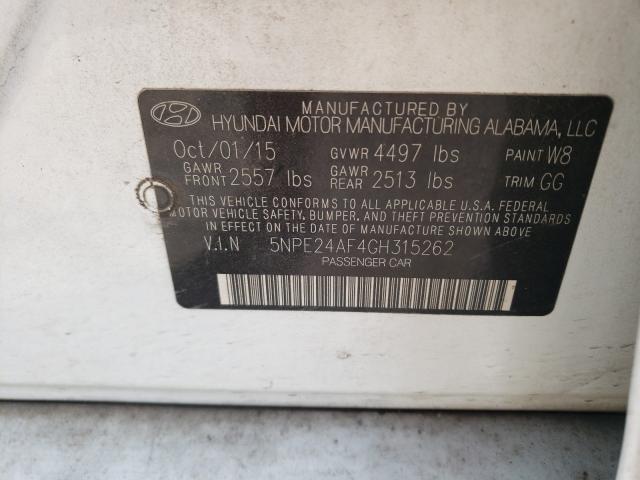 Photo 9 VIN: 5NPE24AF4GH315262 - HYUNDAI SONATA SE 