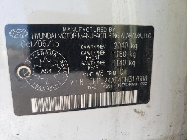 Photo 9 VIN: 5NPE24AF4GH317688 - HYUNDAI SONATA SE 