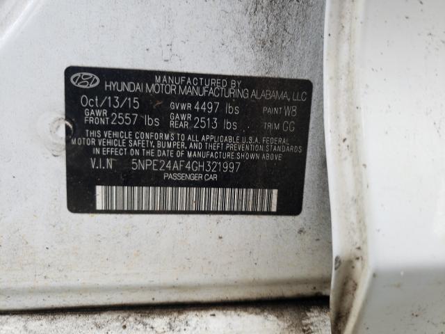 Photo 9 VIN: 5NPE24AF4GH321997 - HYUNDAI SONATA SE 