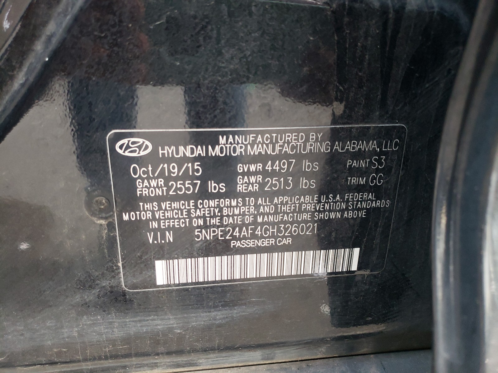 Photo 9 VIN: 5NPE24AF4GH326021 - HYUNDAI SONATA SE 