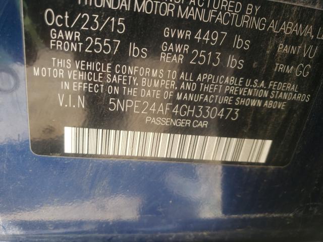 Photo 9 VIN: 5NPE24AF4GH330473 - HYUNDAI SONATA SE 