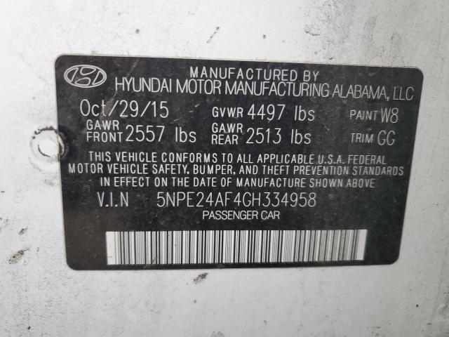 Photo 12 VIN: 5NPE24AF4GH334958 - HYUNDAI SONATA 