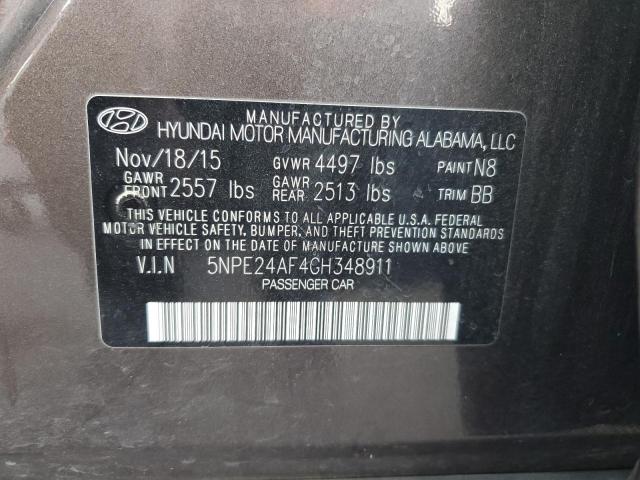 Photo 11 VIN: 5NPE24AF4GH348911 - HYUNDAI SONATA SE 