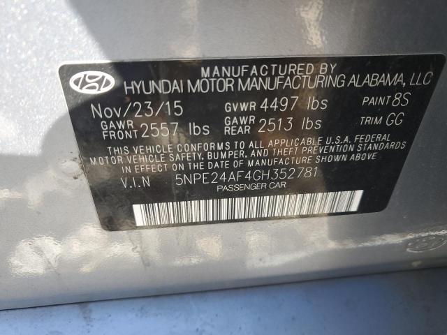 Photo 11 VIN: 5NPE24AF4GH352781 - HYUNDAI SONATA 