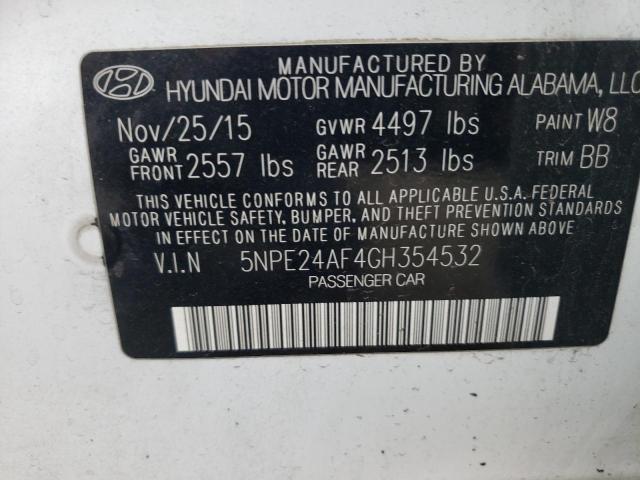 Photo 12 VIN: 5NPE24AF4GH354532 - HYUNDAI SONATA SE 