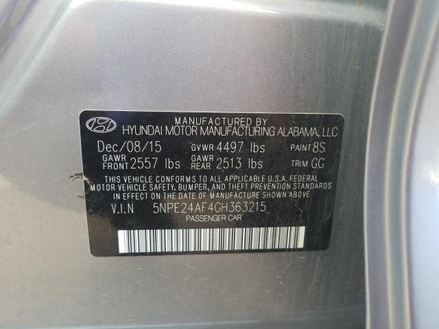 Photo 9 VIN: 5NPE24AF4GH363215 - HYUNDAI SONATA SE 