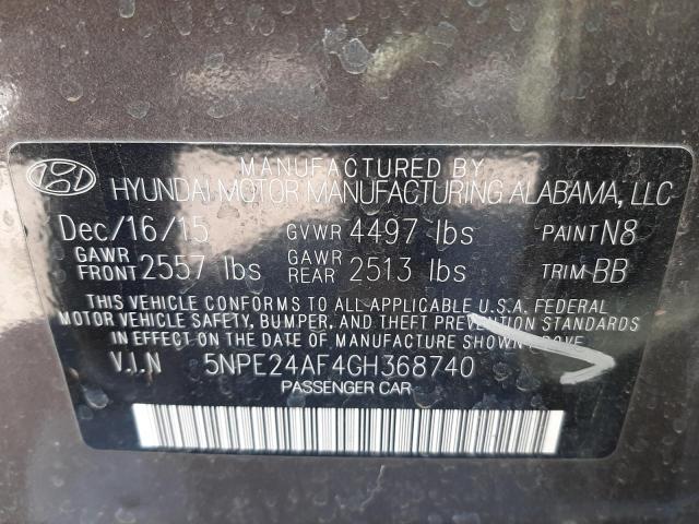 Photo 9 VIN: 5NPE24AF4GH368740 - HYUNDAI SONATA SE 