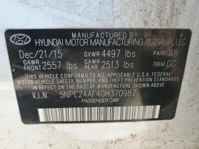 Photo 11 VIN: 5NPE24AF4GH370987 - HYUNDAI SONATA 