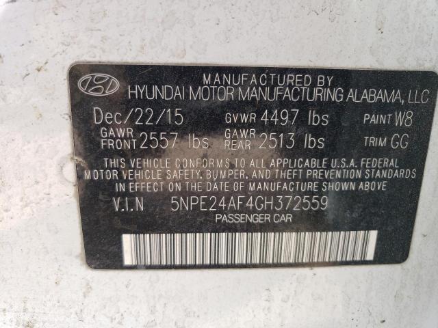 Photo 11 VIN: 5NPE24AF4GH372559 - HYUNDAI SONATA SE 