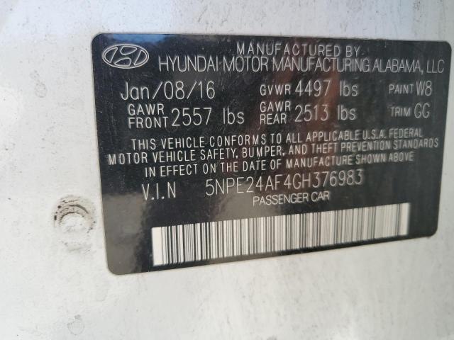 Photo 12 VIN: 5NPE24AF4GH376983 - HYUNDAI SONATA SE 