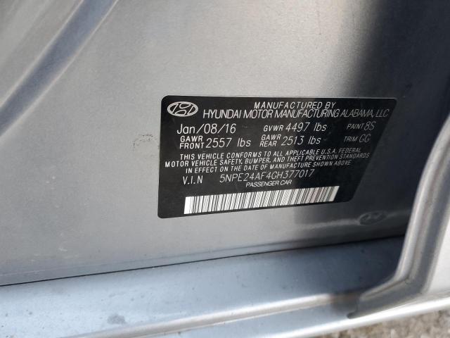 Photo 9 VIN: 5NPE24AF4GH377017 - HYUNDAI SONATA SE 