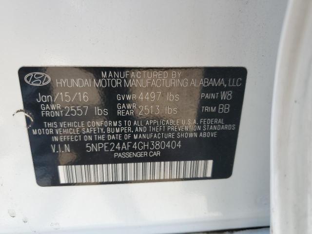 Photo 11 VIN: 5NPE24AF4GH380404 - HYUNDAI SONATA SE 