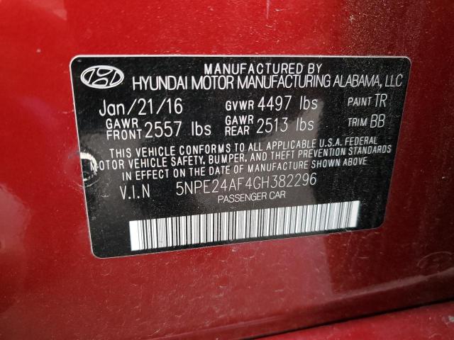 Photo 9 VIN: 5NPE24AF4GH382296 - HYUNDAI SONATA SE 