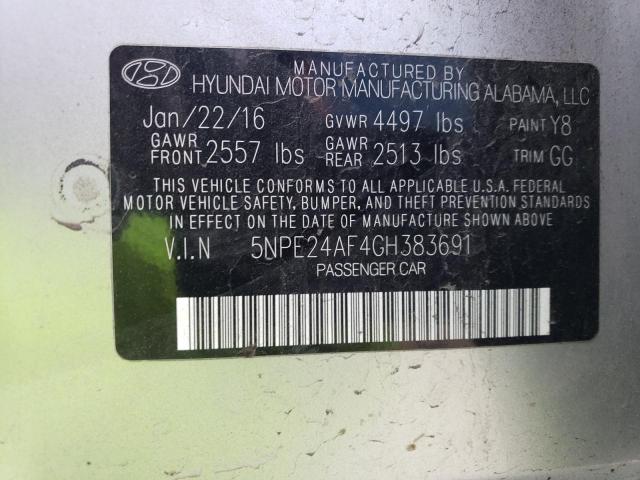 Photo 11 VIN: 5NPE24AF4GH383691 - HYUNDAI SONATA 