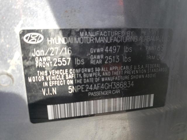 Photo 11 VIN: 5NPE24AF4GH386834 - HYUNDAI SONATA SE 