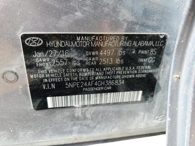 Photo 11 VIN: 5NPE24AF4GH386834 - HYUNDAI SONATA SE 