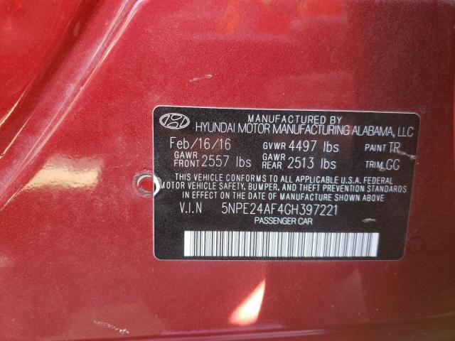 Photo 9 VIN: 5NPE24AF4GH397221 - HYUNDAI SONATA SE 