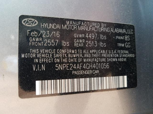 Photo 9 VIN: 5NPE24AF4GH401056 - HYUNDAI SONATA SE 