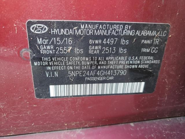 Photo 11 VIN: 5NPE24AF4GH413790 - HYUNDAI SONATA SE 