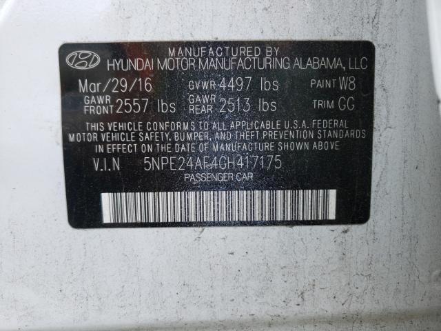 Photo 9 VIN: 5NPE24AF4GH417175 - HYUNDAI SONATA SE 