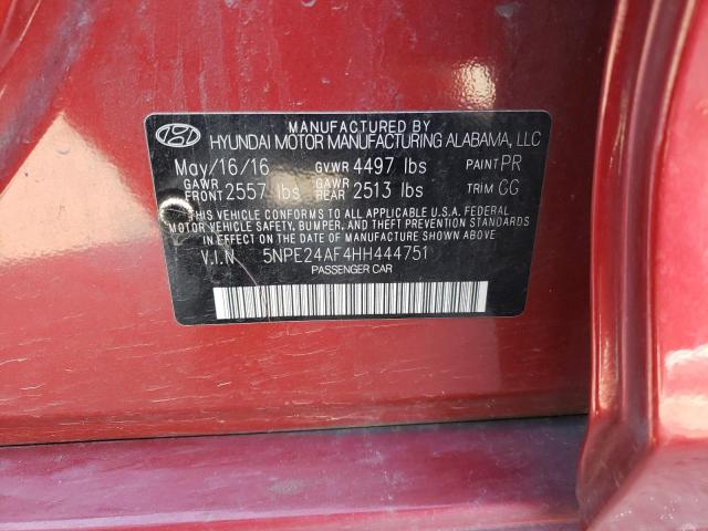 Photo 9 VIN: 5NPE24AF4HH444751 - HYUNDAI SONATA SE 