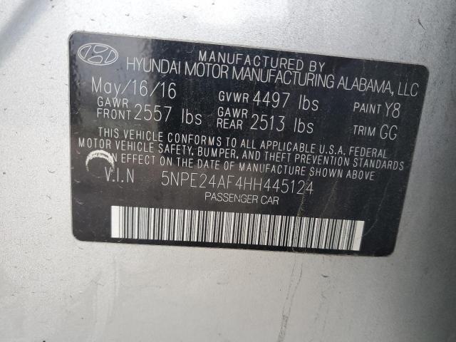 Photo 11 VIN: 5NPE24AF4HH445124 - HYUNDAI SONATA 