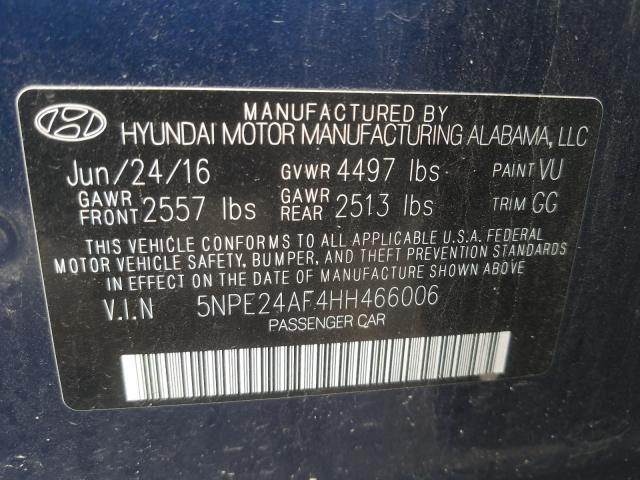 Photo 9 VIN: 5NPE24AF4HH466006 - HYUNDAI SONATA SE 