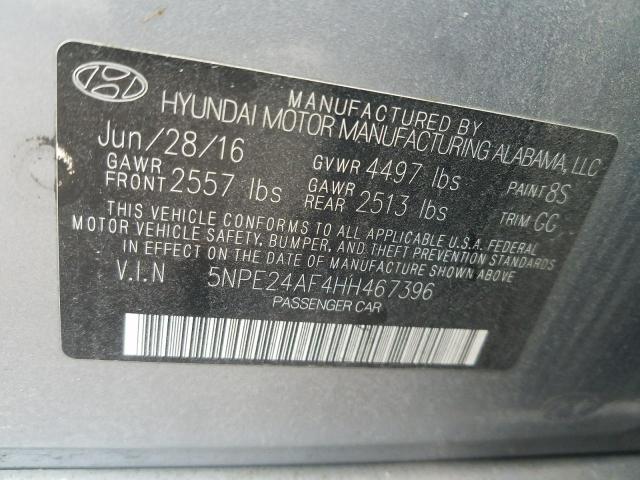 Photo 9 VIN: 5NPE24AF4HH467396 - HYUNDAI SONATA SE 