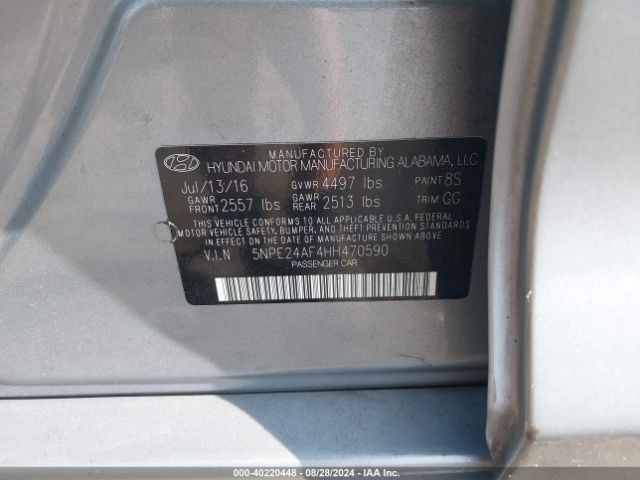 Photo 8 VIN: 5NPE24AF4HH470590 - HYUNDAI SONATA 