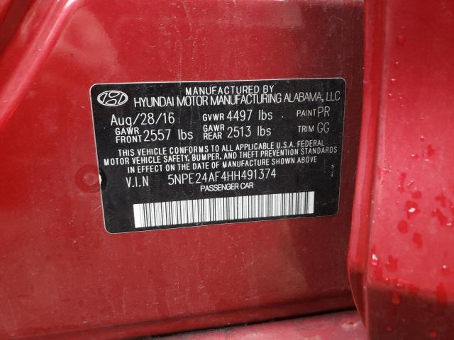 Photo 9 VIN: 5NPE24AF4HH491374 - HYUNDAI SONATA 