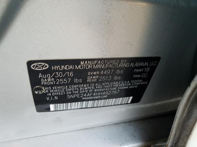 Photo 9 VIN: 5NPE24AF4HH492797 - HYUNDAI SONATA SE 