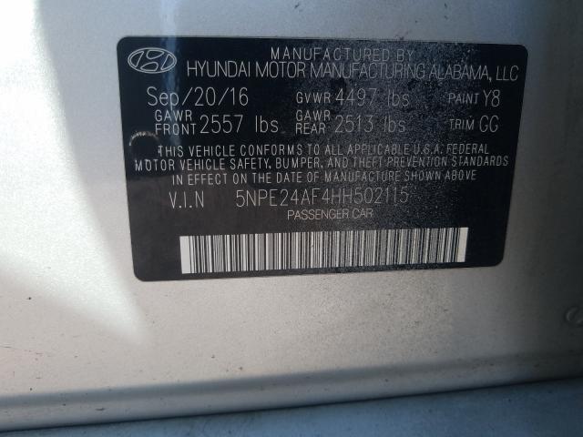 Photo 9 VIN: 5NPE24AF4HH502115 - HYUNDAI SONATA SE 