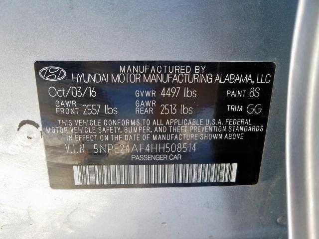 Photo 9 VIN: 5NPE24AF4HH508514 - HYUNDAI SONATA SE 