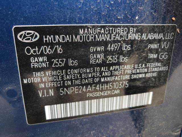 Photo 11 VIN: 5NPE24AF4HH510375 - HYUNDAI SONATA SE 