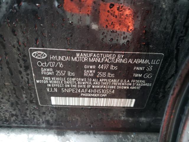 Photo 9 VIN: 5NPE24AF4HH510554 - HYUNDAI SONATA 