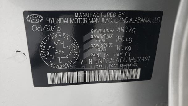 Photo 2 VIN: 5NPE24AF4HH516497 - HYUNDAI SONATA 