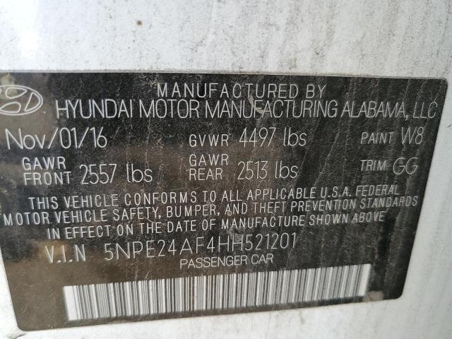 Photo 9 VIN: 5NPE24AF4HH521201 - HYUNDAI SONATA SE 