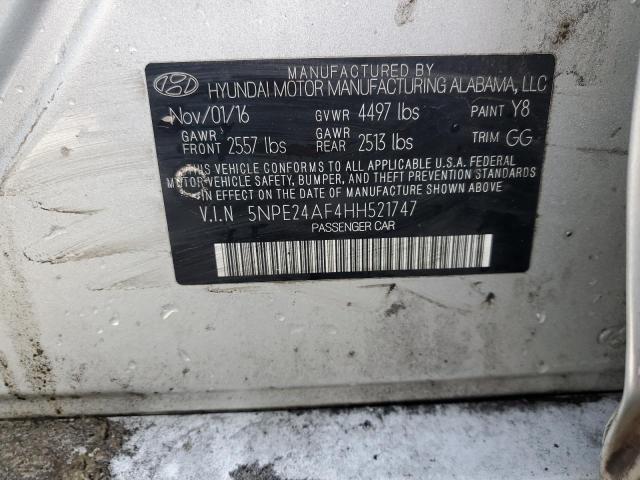 Photo 11 VIN: 5NPE24AF4HH521747 - HYUNDAI SONATA 