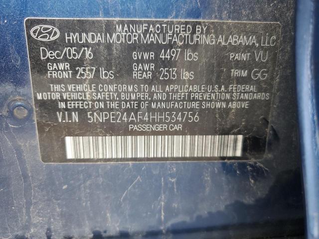 Photo 11 VIN: 5NPE24AF4HH534756 - HYUNDAI SONATA SE 