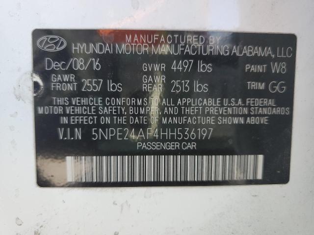 Photo 11 VIN: 5NPE24AF4HH536197 - HYUNDAI SONATA SE 