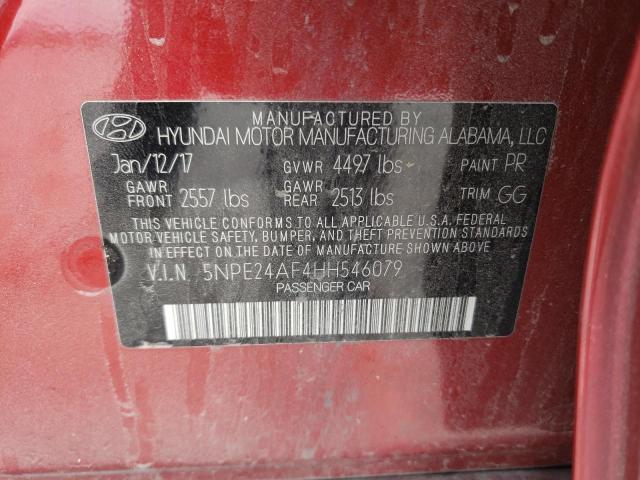 Photo 11 VIN: 5NPE24AF4HH546079 - HYUNDAI SONATA 