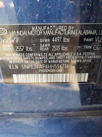 Photo 11 VIN: 5NPE24AF4HH554716 - HYUNDAI SONATA SE 