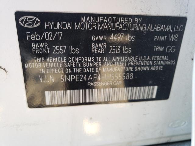 Photo 9 VIN: 5NPE24AF4HH555588 - HYUNDAI SONATA SE 