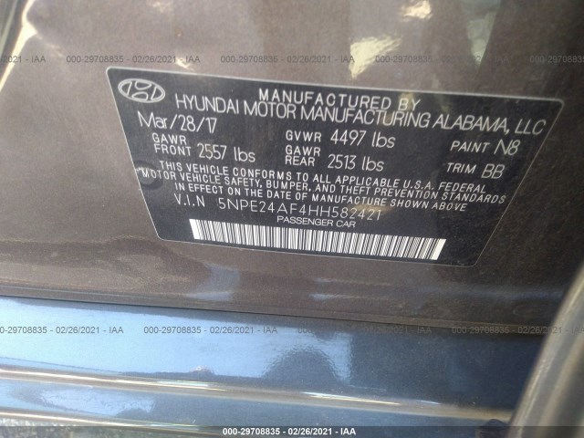 Photo 8 VIN: 5NPE24AF4HH582421 - HYUNDAI SONATA 