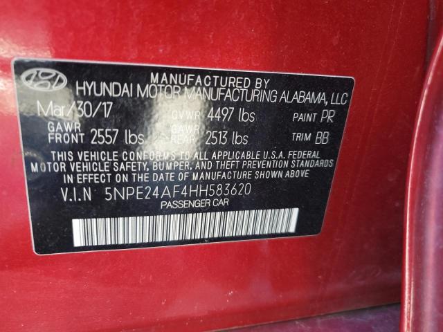 Photo 11 VIN: 5NPE24AF4HH583620 - HYUNDAI SONATA SE 