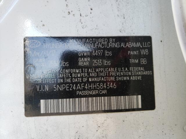 Photo 9 VIN: 5NPE24AF4HH584346 - HYUNDAI SONATA SE 