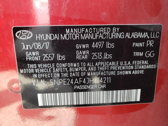 Photo 11 VIN: 5NPE24AF4JH614211 - HYUNDAI SONATA SE 